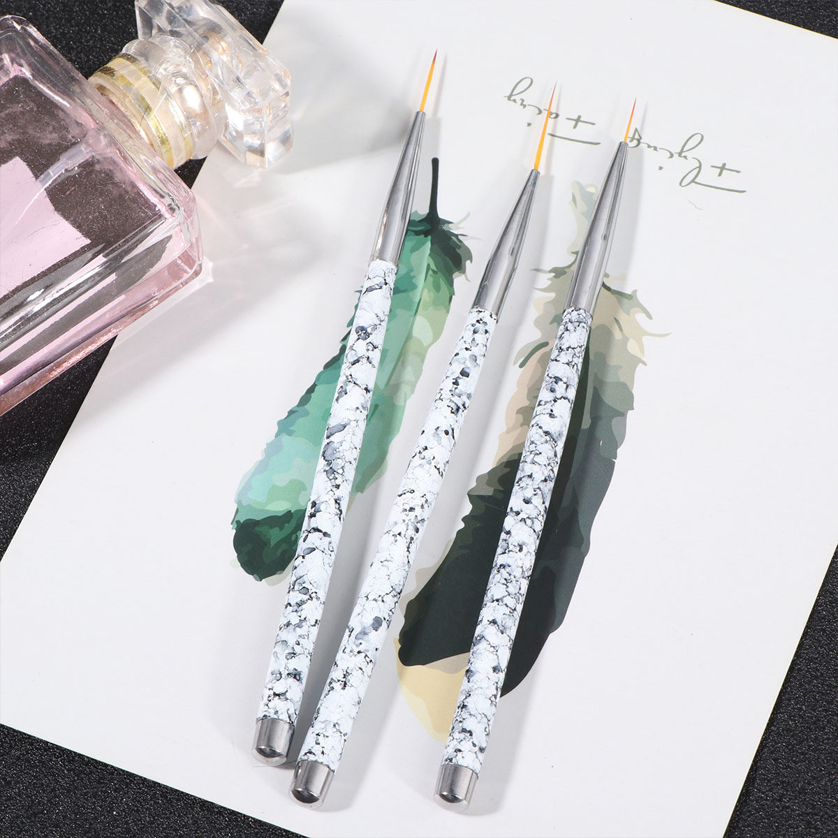 Brush Bristle Set - مجموعة من 3 فرش رسم للأظافر