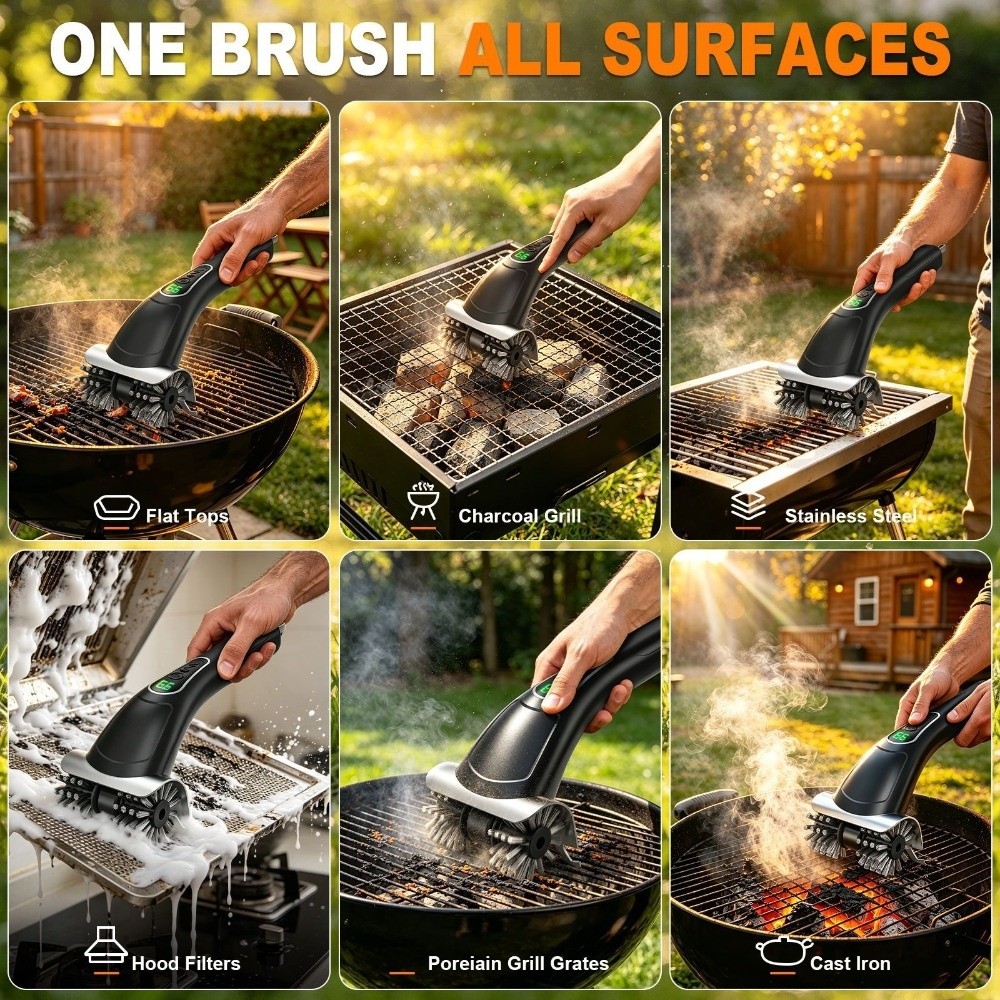 فرشاة شواء كهربائية قابلة لإعا - مراجعة Brush Bristle Set وسعره
